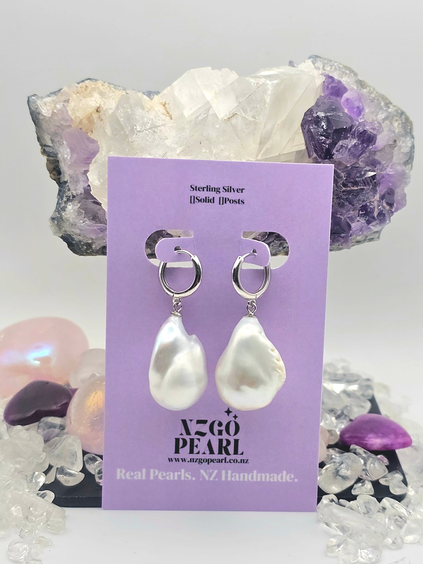 Baroque Pearl Hoop Earrings