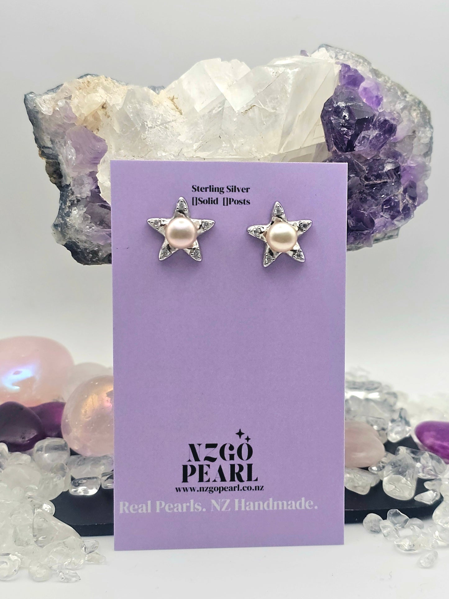 Sparkle Starlight Pearl Stud Earrings