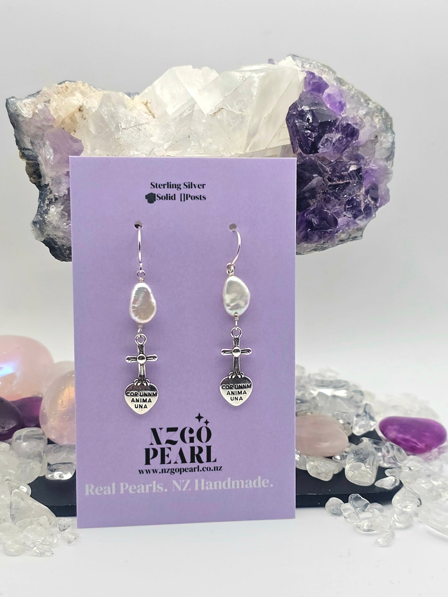 One Heart, One Soul Sacred Bond Pearl Earrings