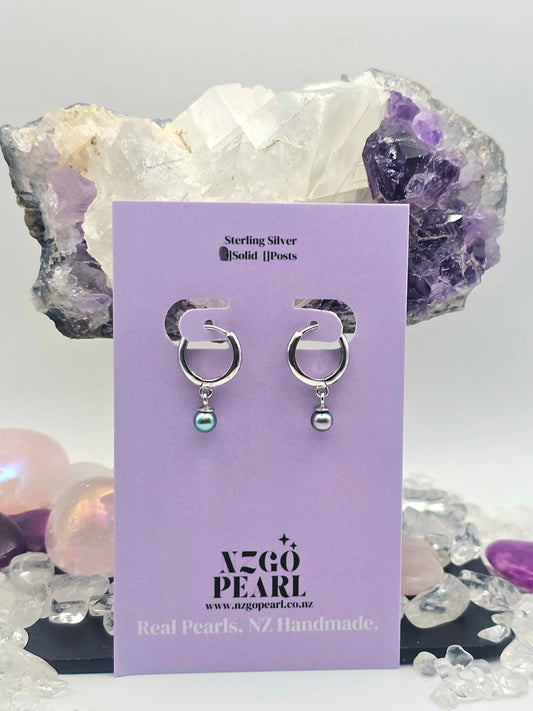 Iridescent Charm Petite Tahitian Pearl Hoops