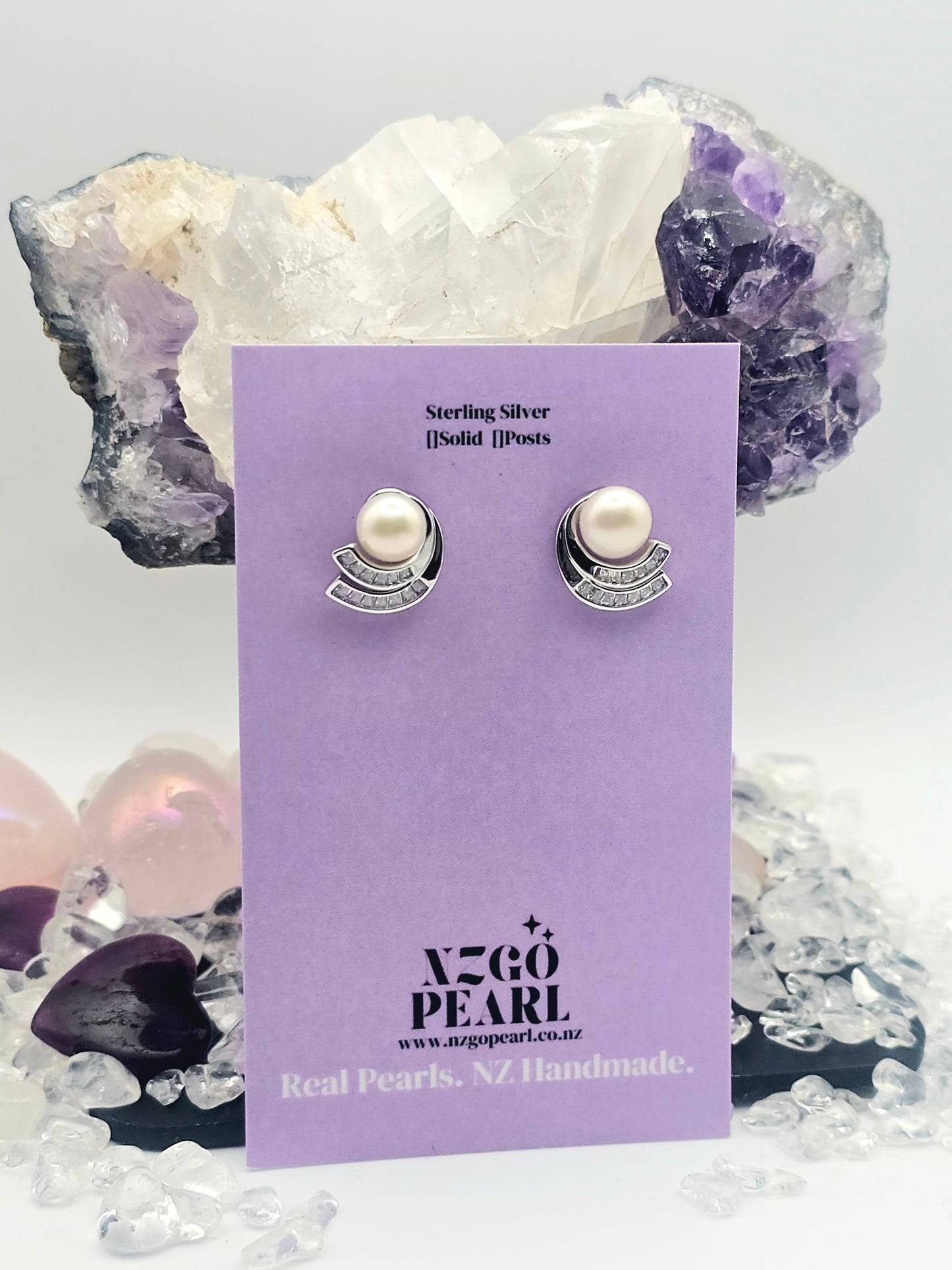 Lunar Glow Pearl Earrings – Modern Moonlight