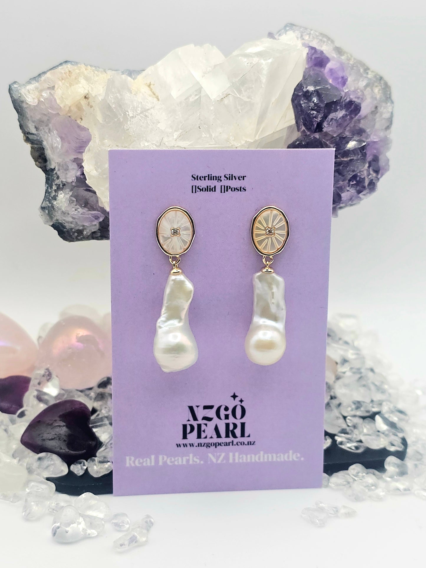 Sunburst Baroque Pearl Earrings – Radiate Elegance