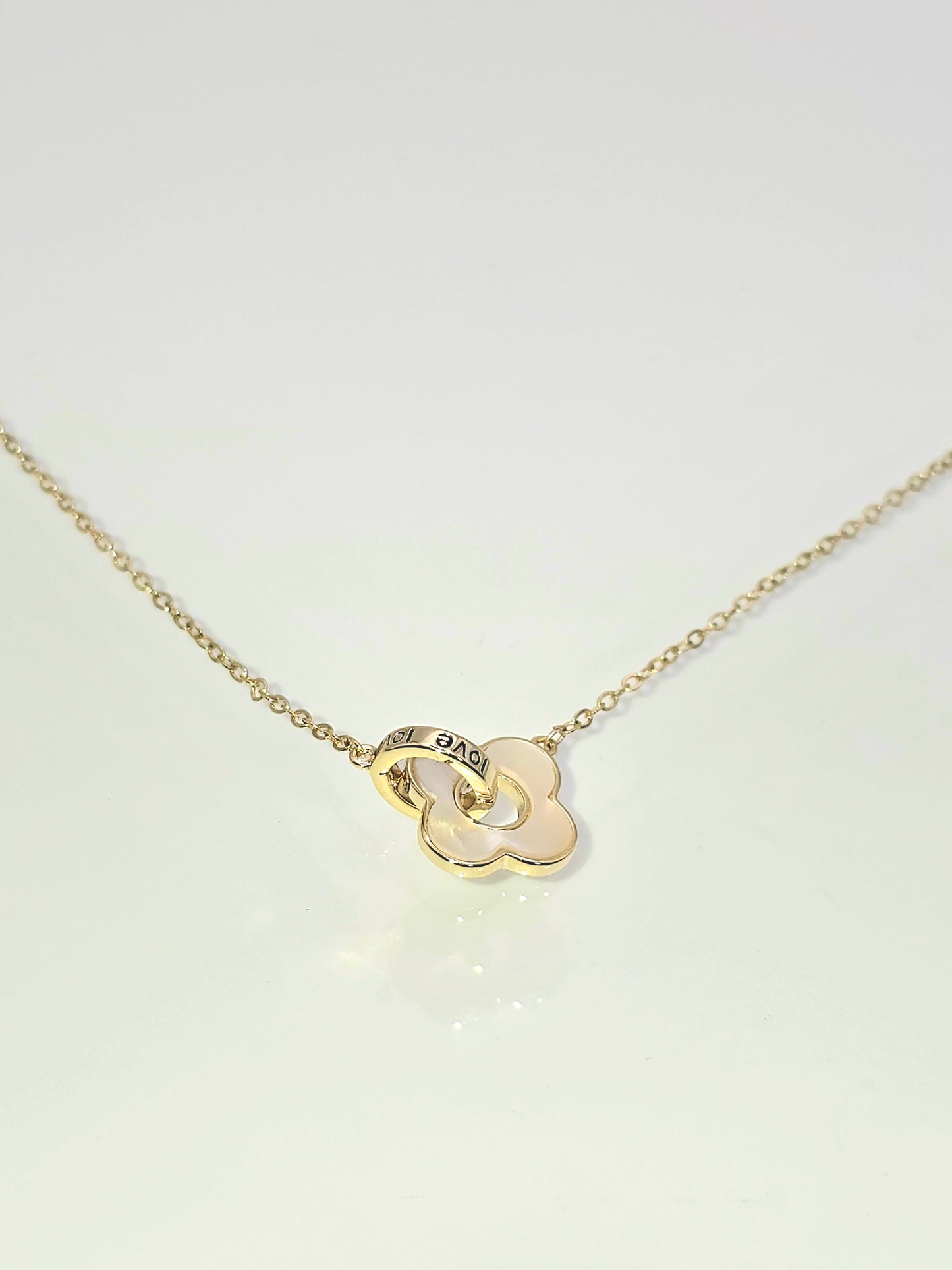 Love Link Necklace – Mother of Pearl Interlocked Charm