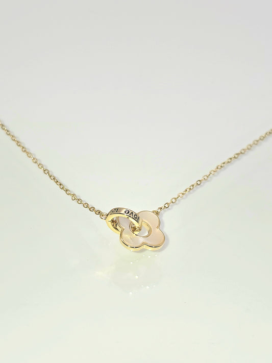 Love Link Necklace – Mother of Pearl Interlocked Charm