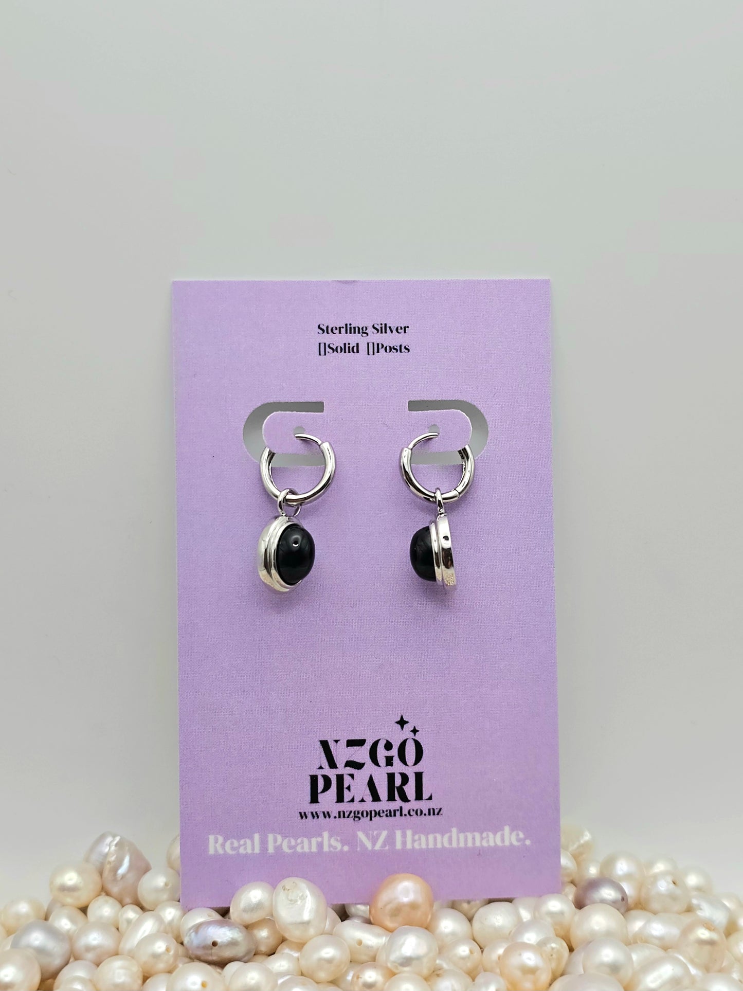 Obsidian Orbit Drop Earrings