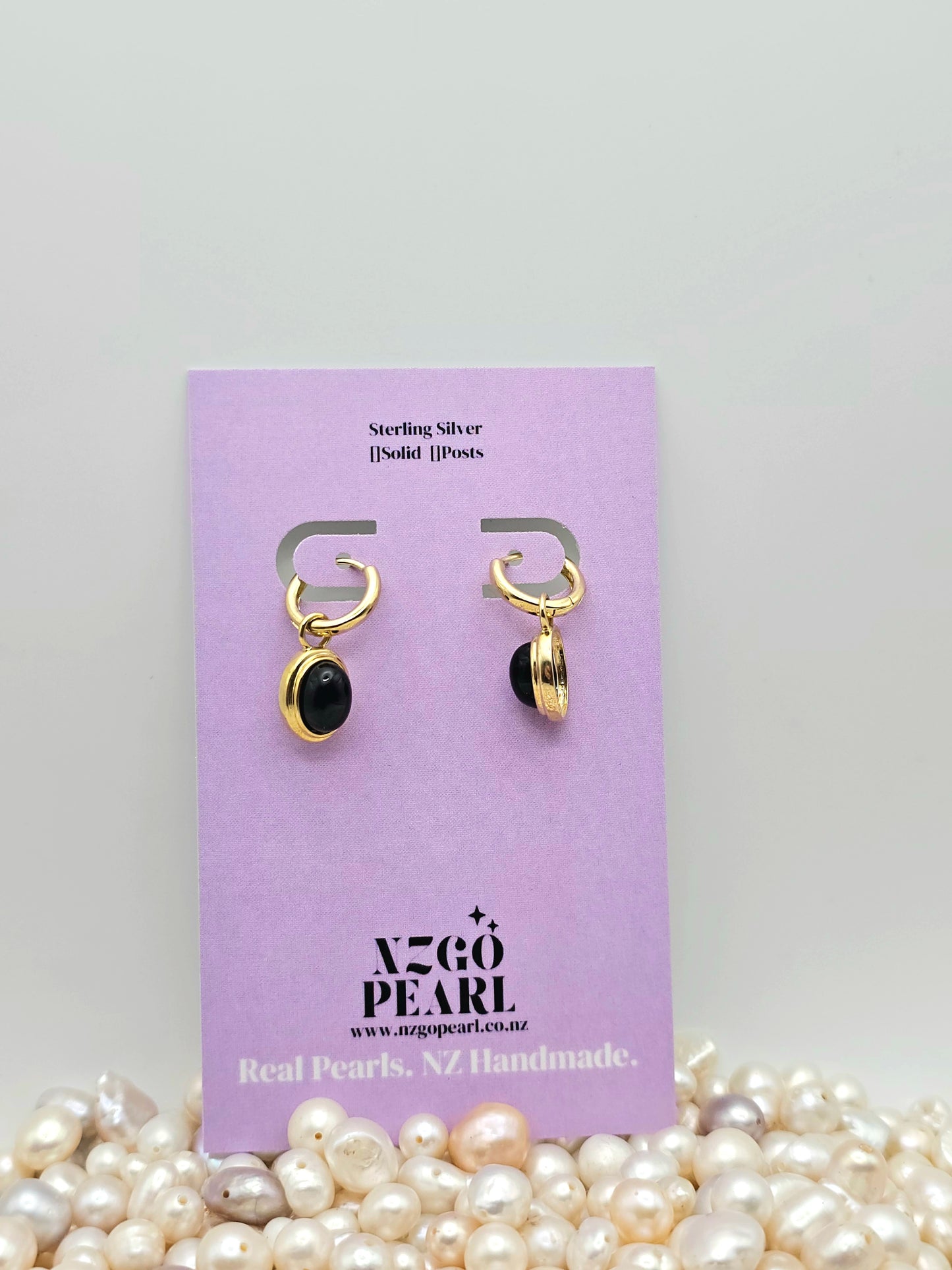 Obsidian Orbit Drop Earrings