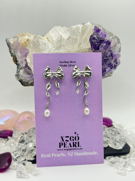 Ribbon Drop Earrings