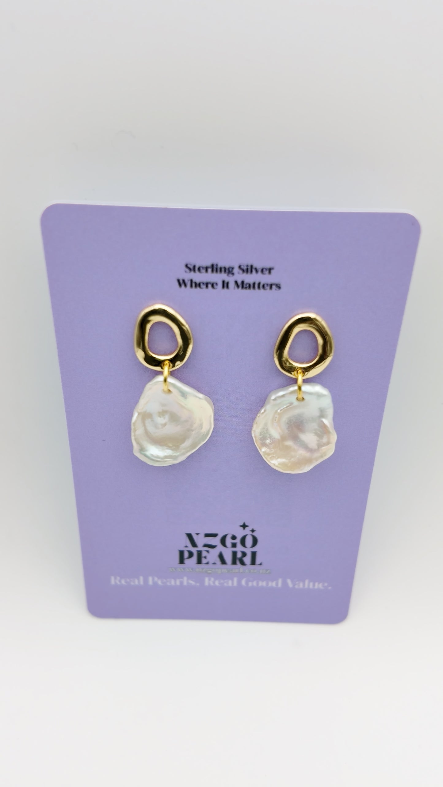 Organic Keshi Drop Earrings