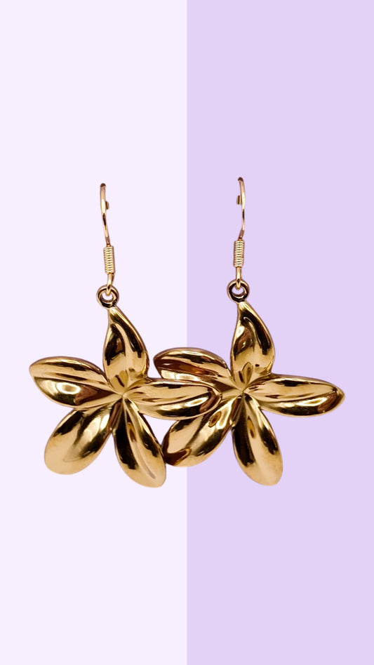 Gold Bloom Flower Drop Earrings