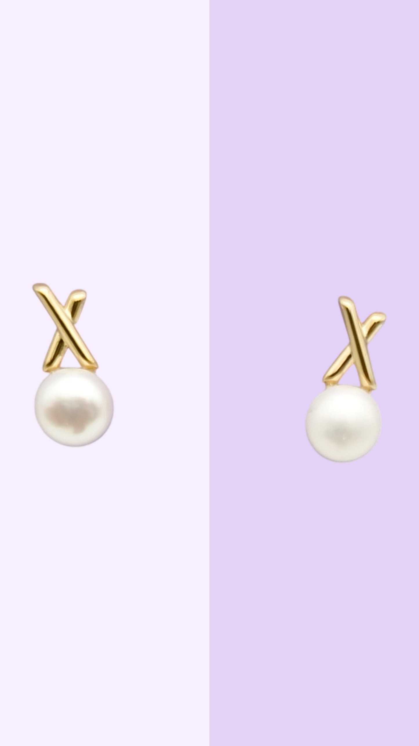 X Pearl Stud Earrings