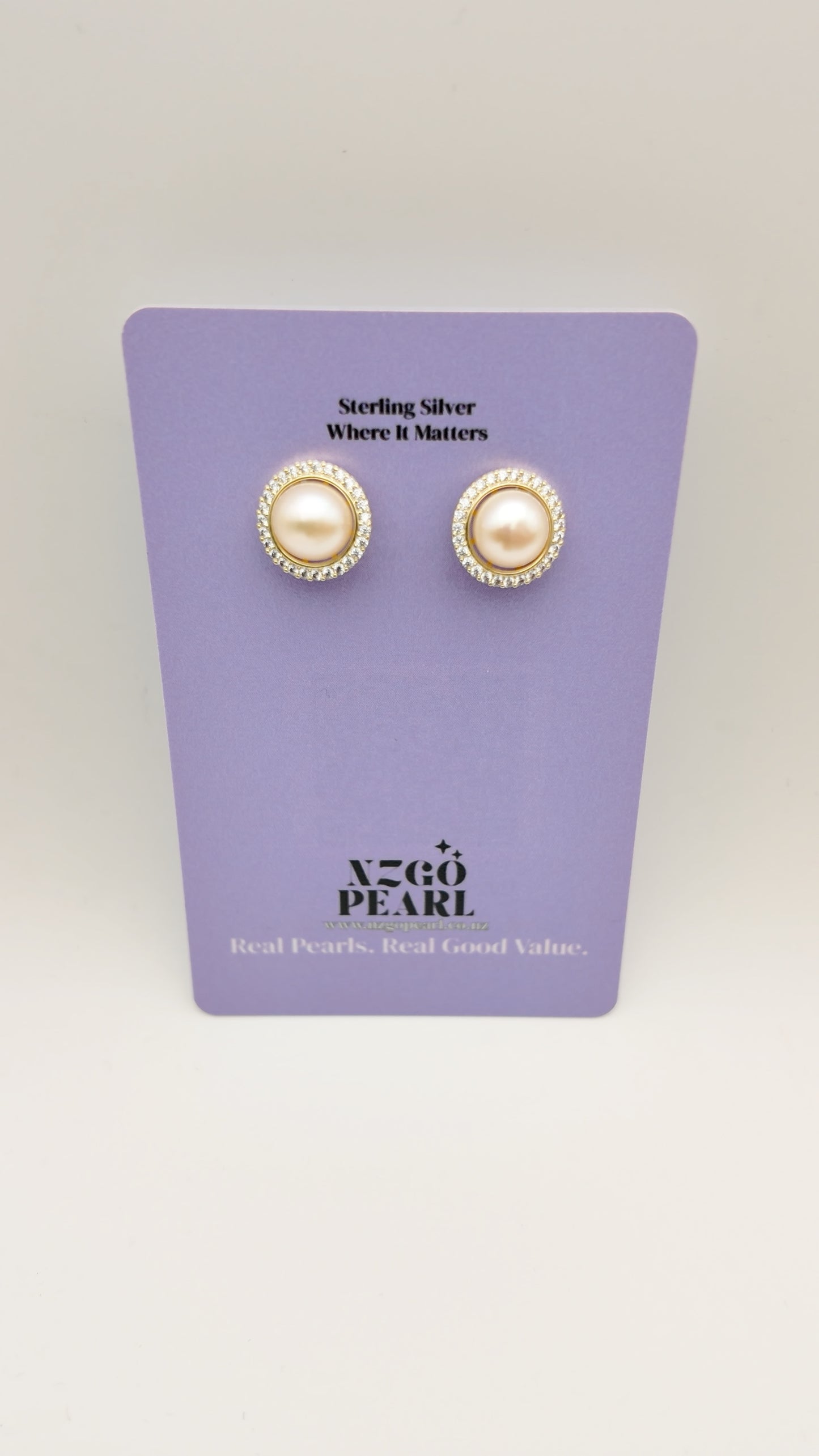 Golden Halo Pearl Studs