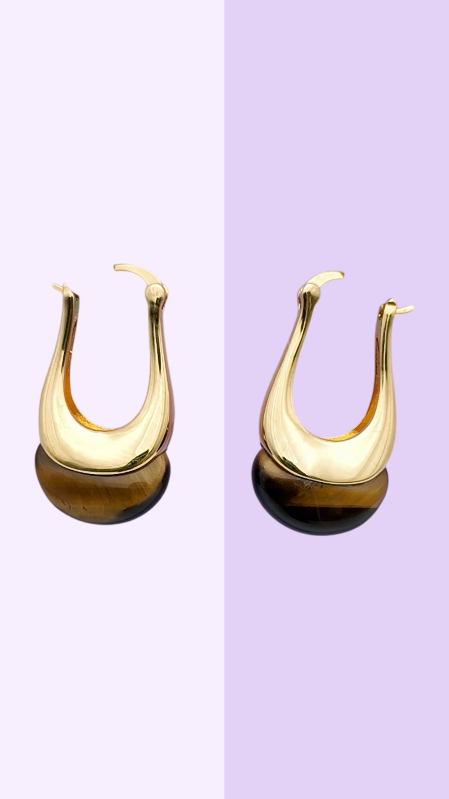 Tiger’s Eye Hoop Earrings