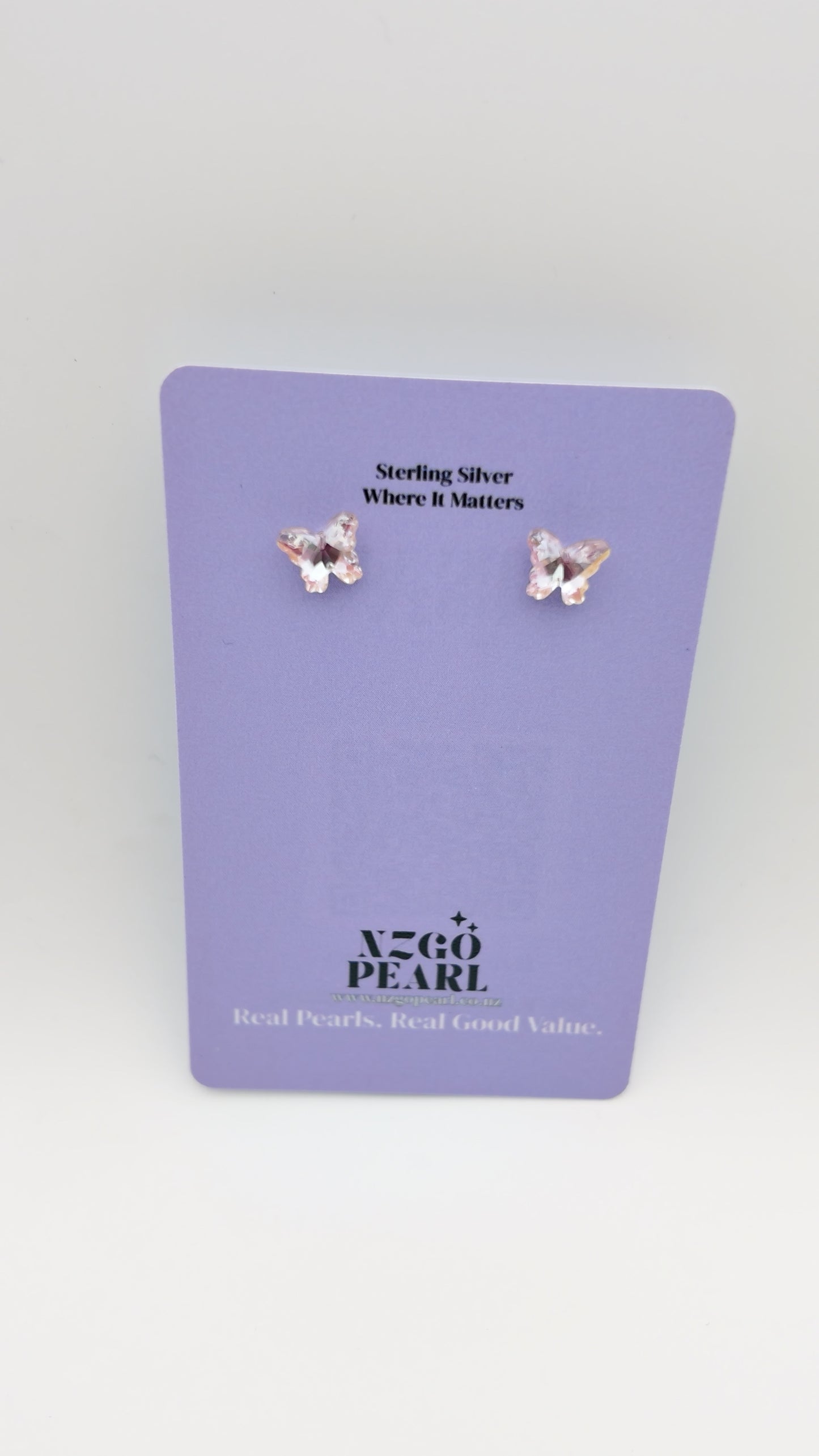 Crystal Butterfly Stud Earrings