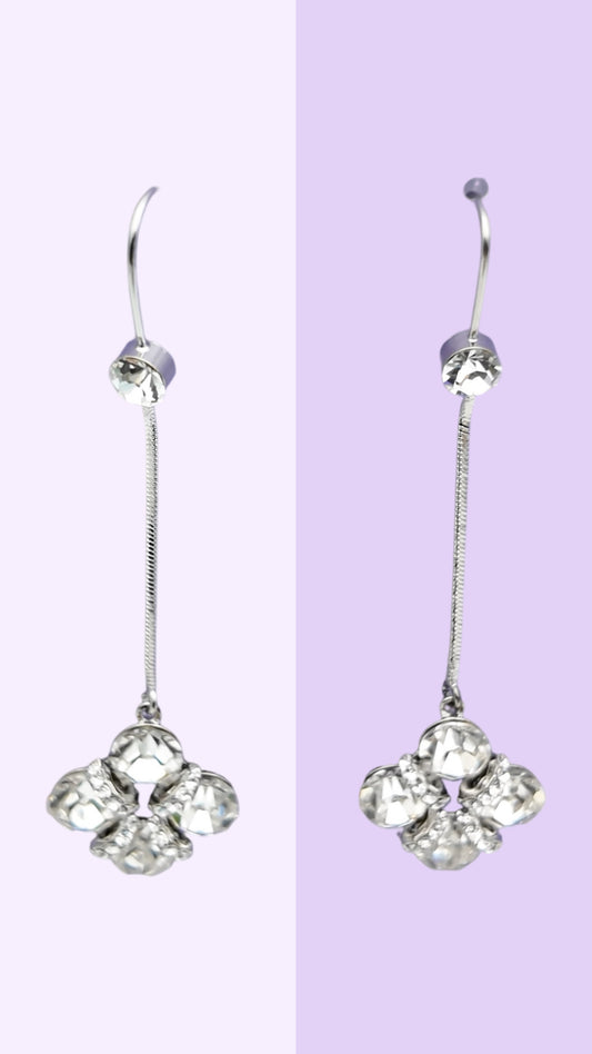 Crystal Cluster Drop Earrings