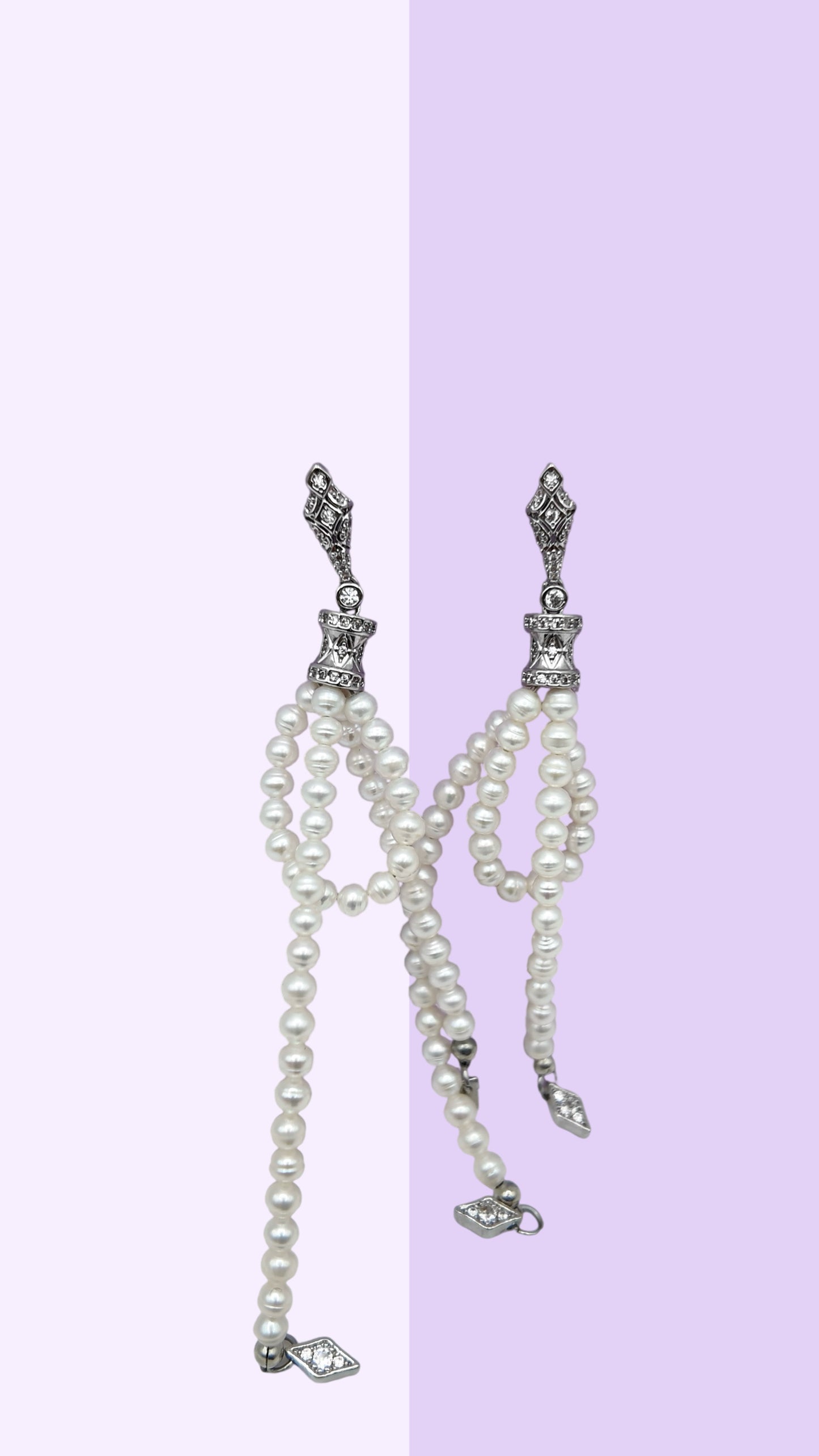 Vintage-Inspired Pearl Chain Drop Earrings