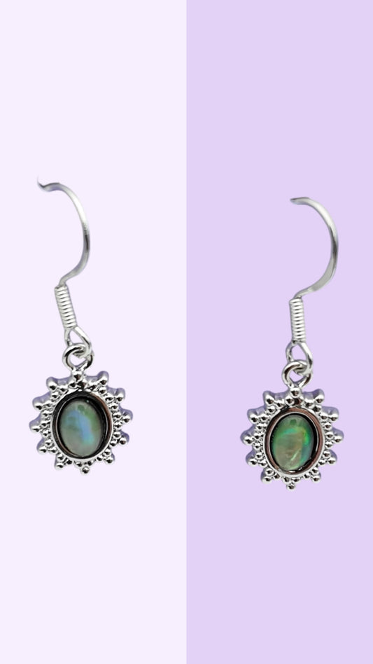 Paua Shell Sunburst Drop Earrings
