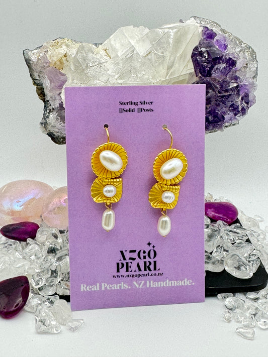 Golden Bloom Drop Earrings