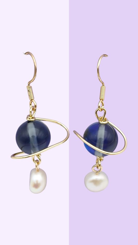 Orbit Pearl Drop Earrings