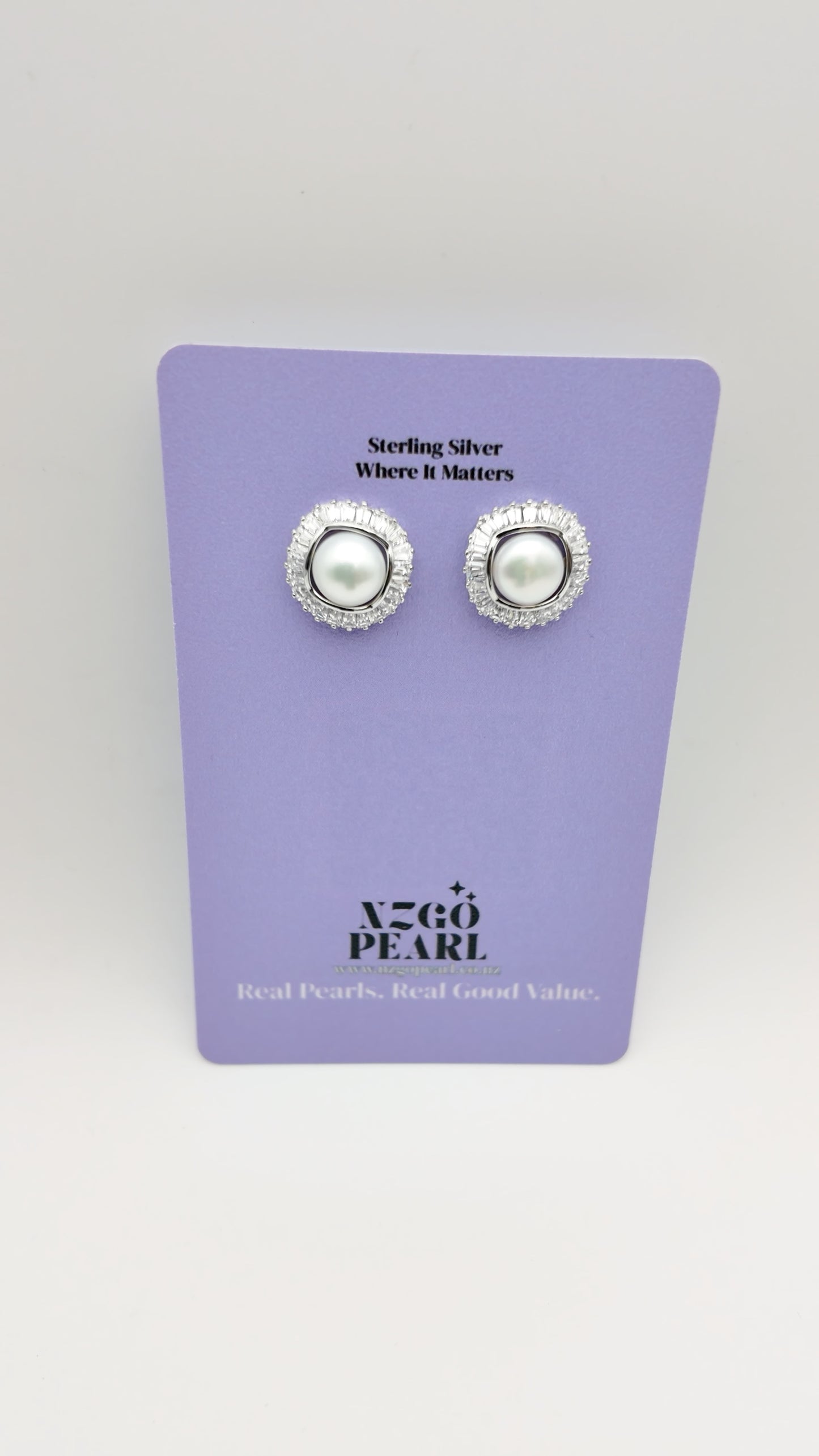 Classic Halo Pearl Studs