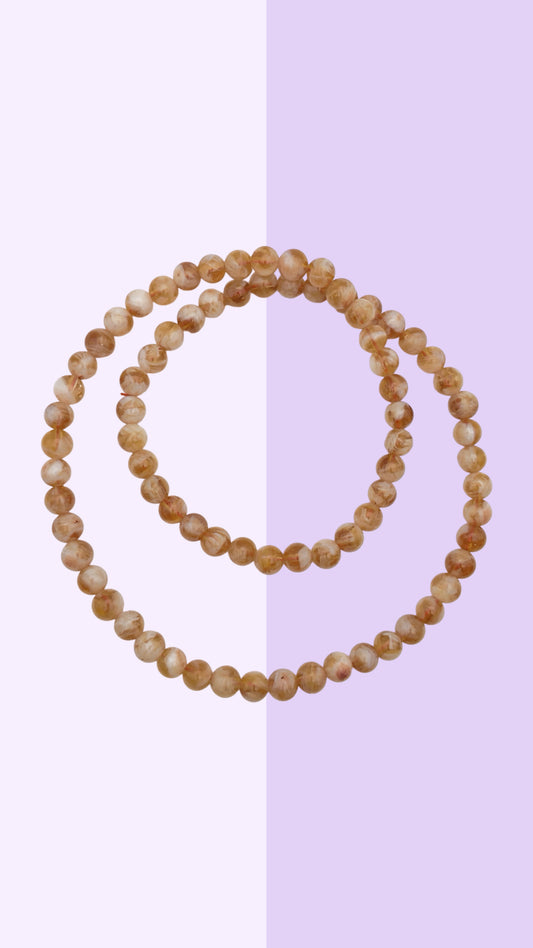 Golden Rutilated Quartz Beaded Necklace