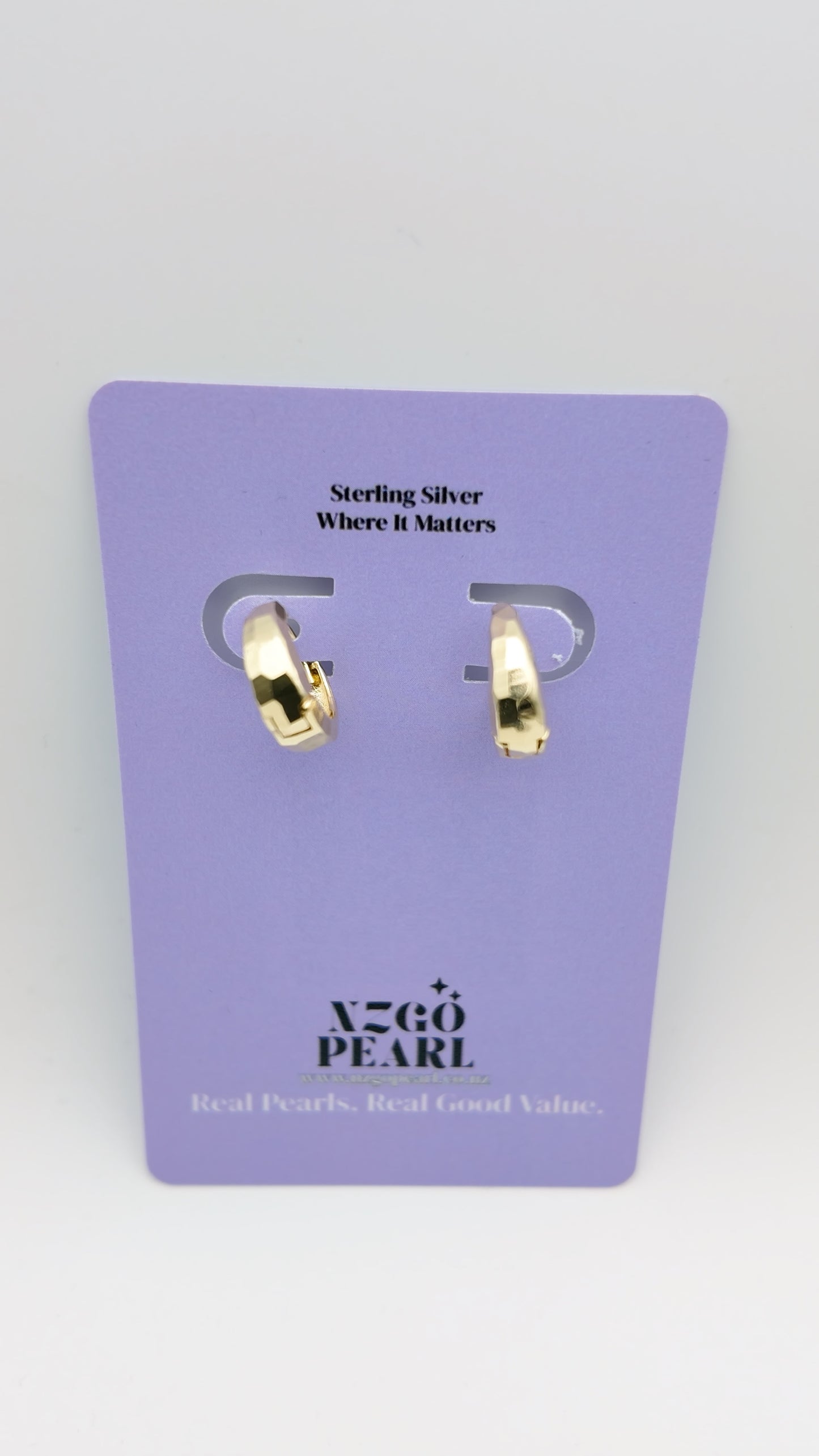 Molten Gold Mini Hoops – Faceted Finish