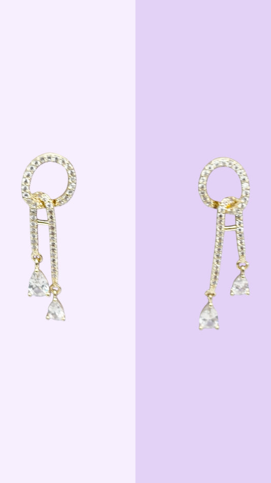 Crystal Loop Drop Earrings
