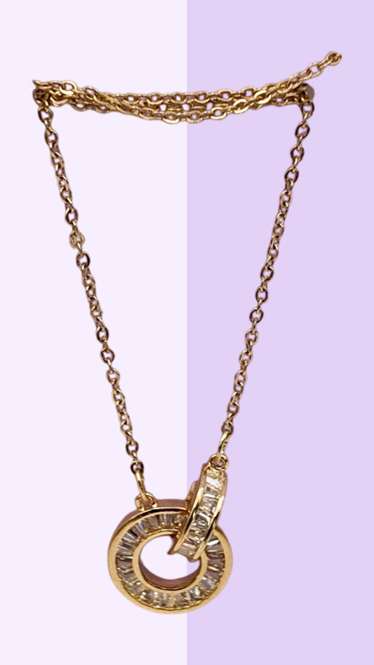 Interlocking Circle CZ Necklace
