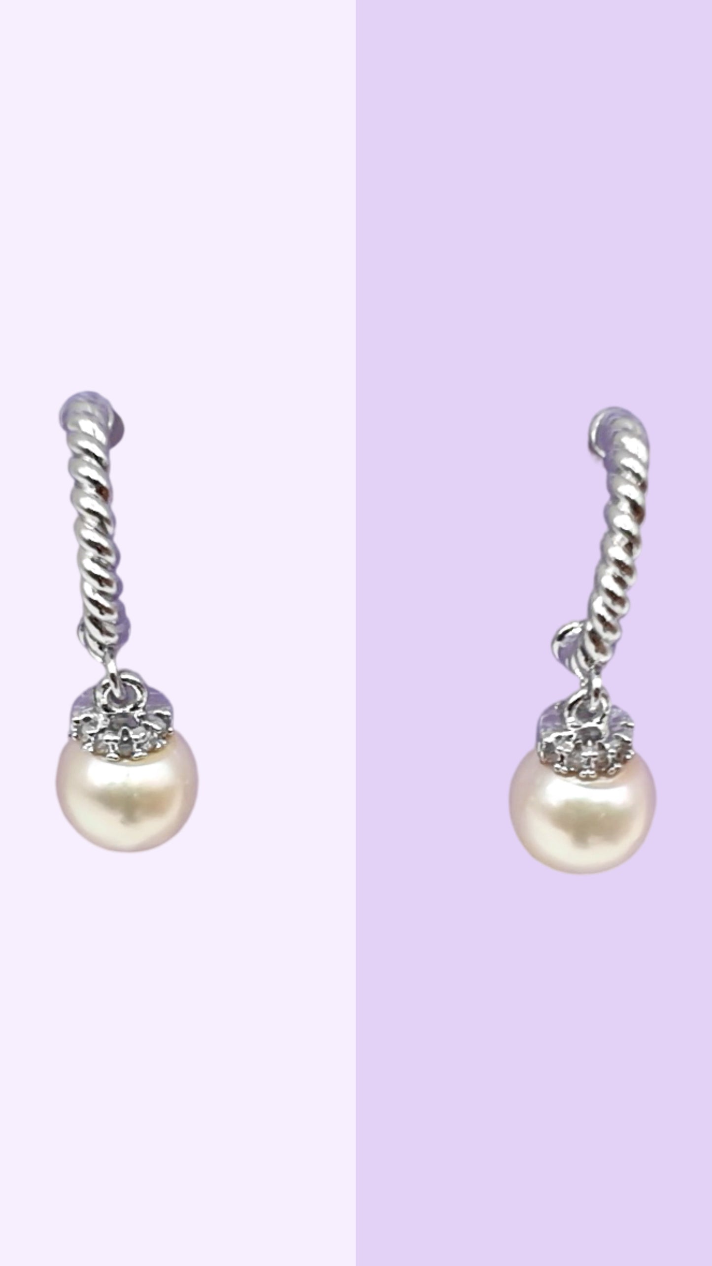 Twisted Rope Akoya Pearl Drop Earrings