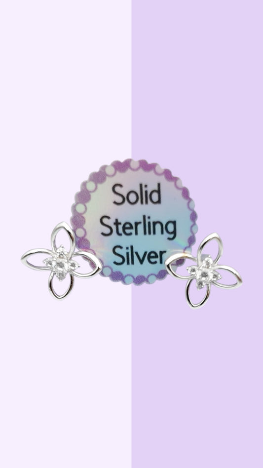 Sterling Silver Petite Flower Studs S925