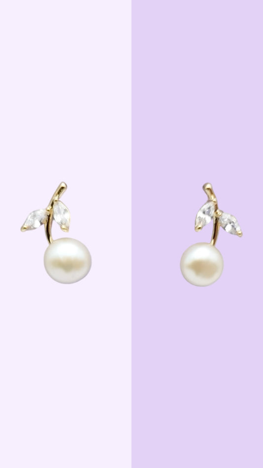 Cherry Blossom Pearl Earrings (Gold & Silver)
