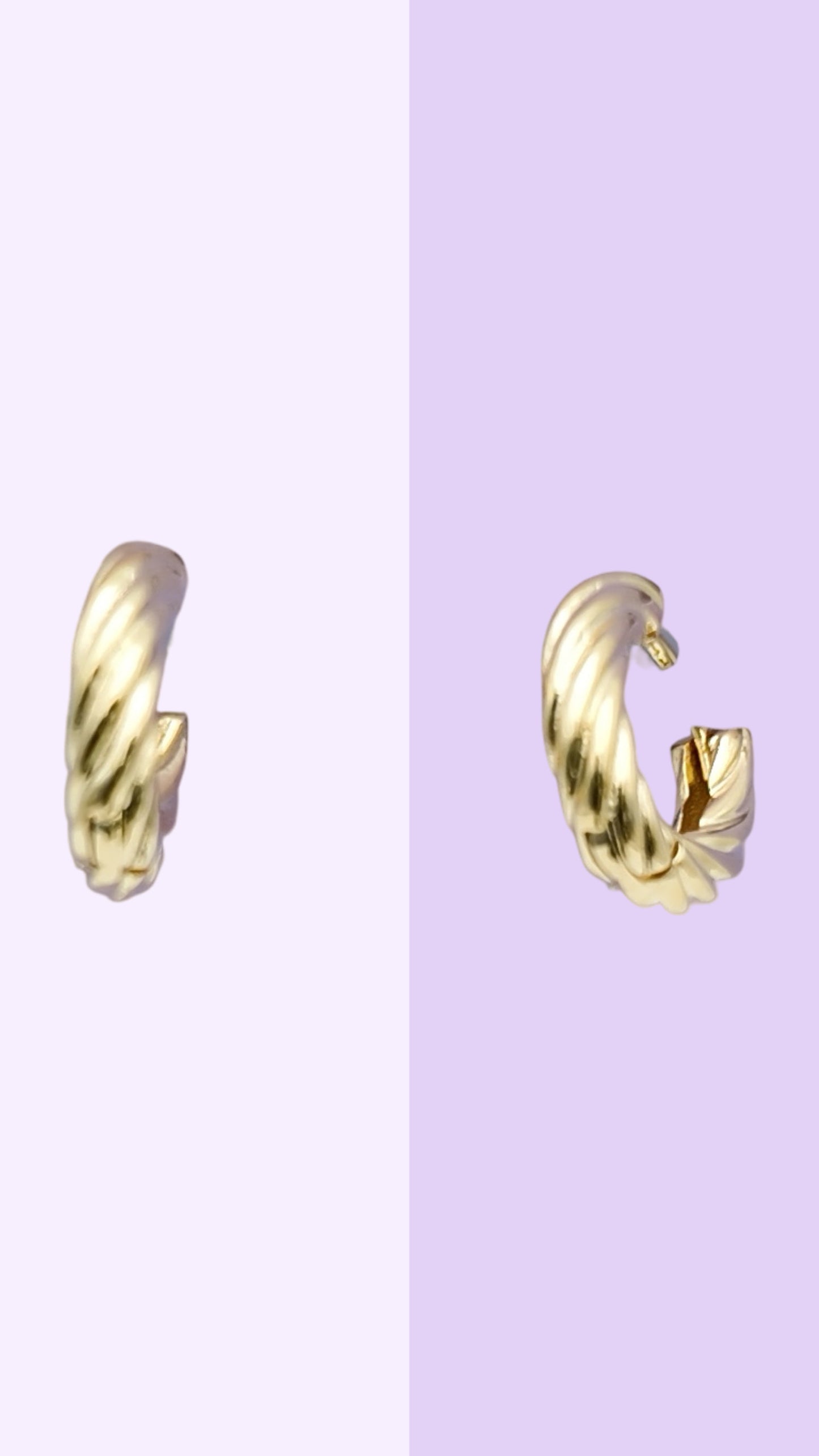 Gold Ribbon-Twist Mini Hoops