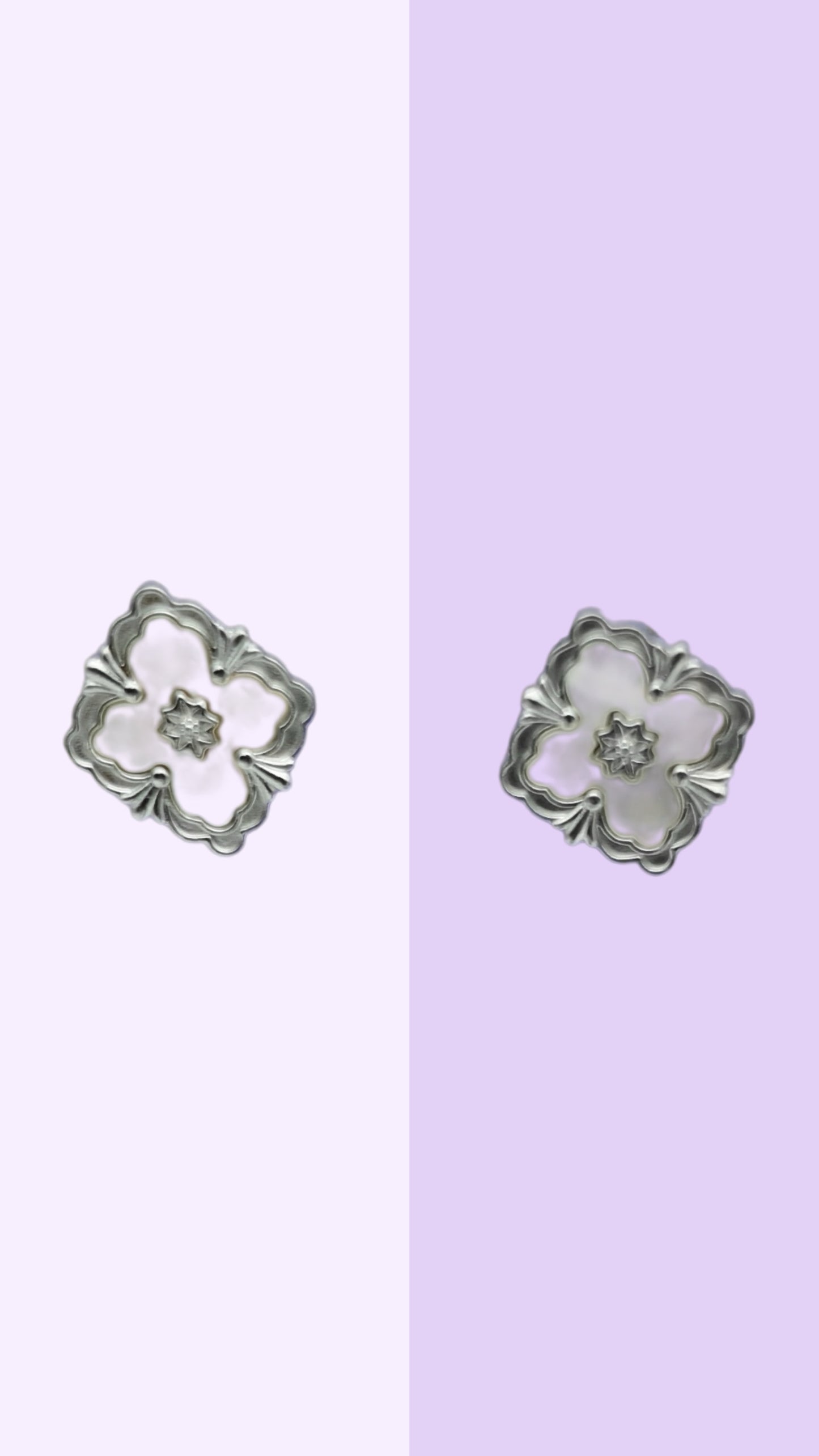 Vintage Clover Mother of Pearl Stud Earrings (Gold & Silver)