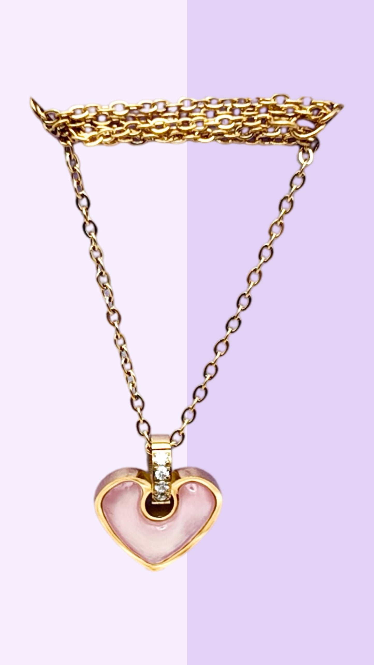Sweet Charm Blush Heart Necklace