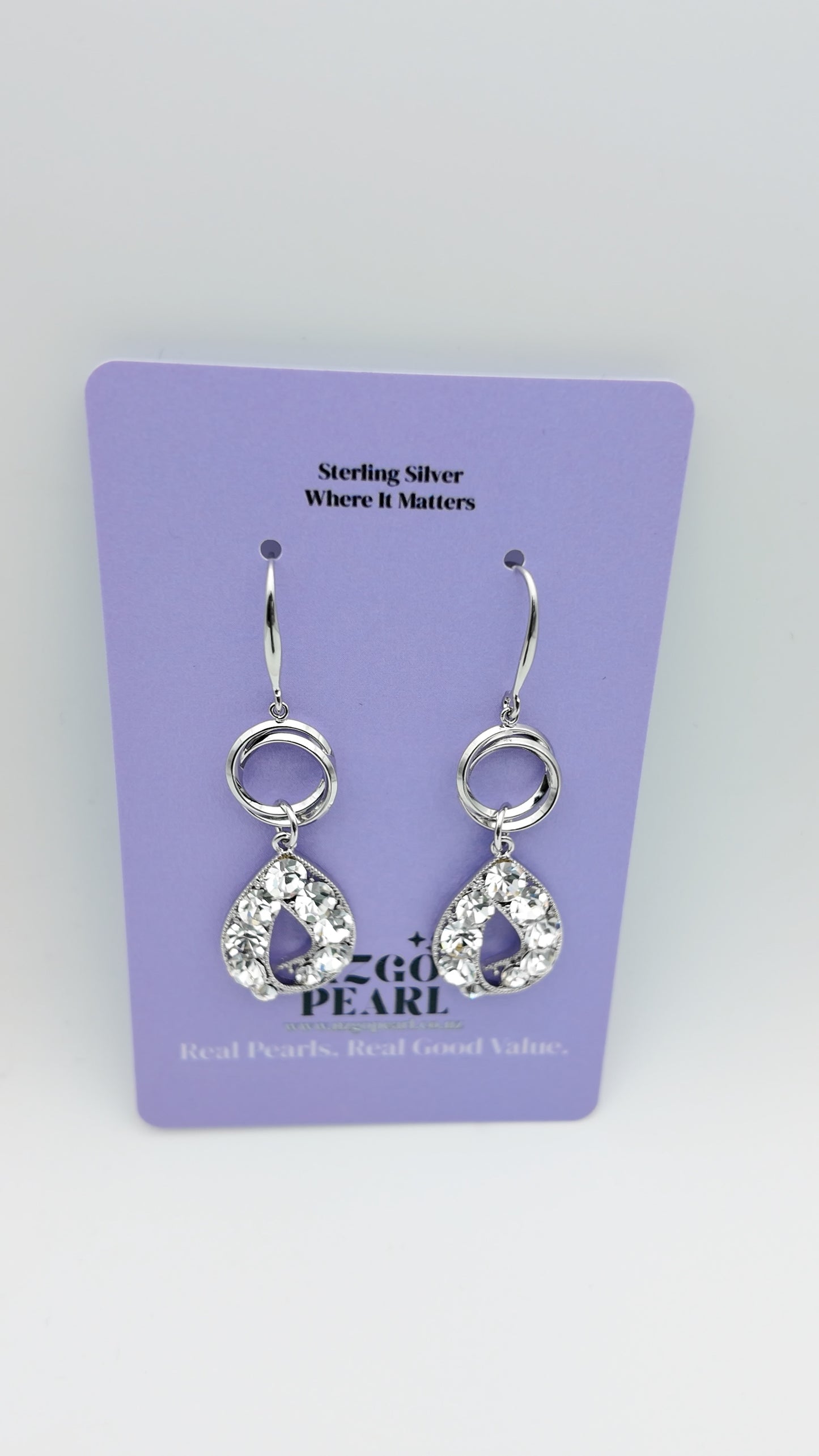 Crystal Loop Teardrop Dangle Earrings