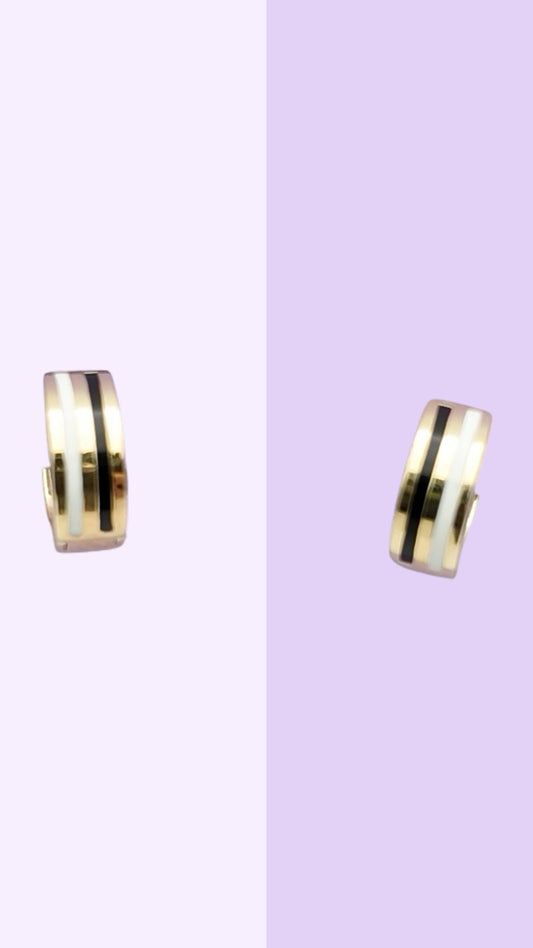 Striped Enamel Mini Hoops