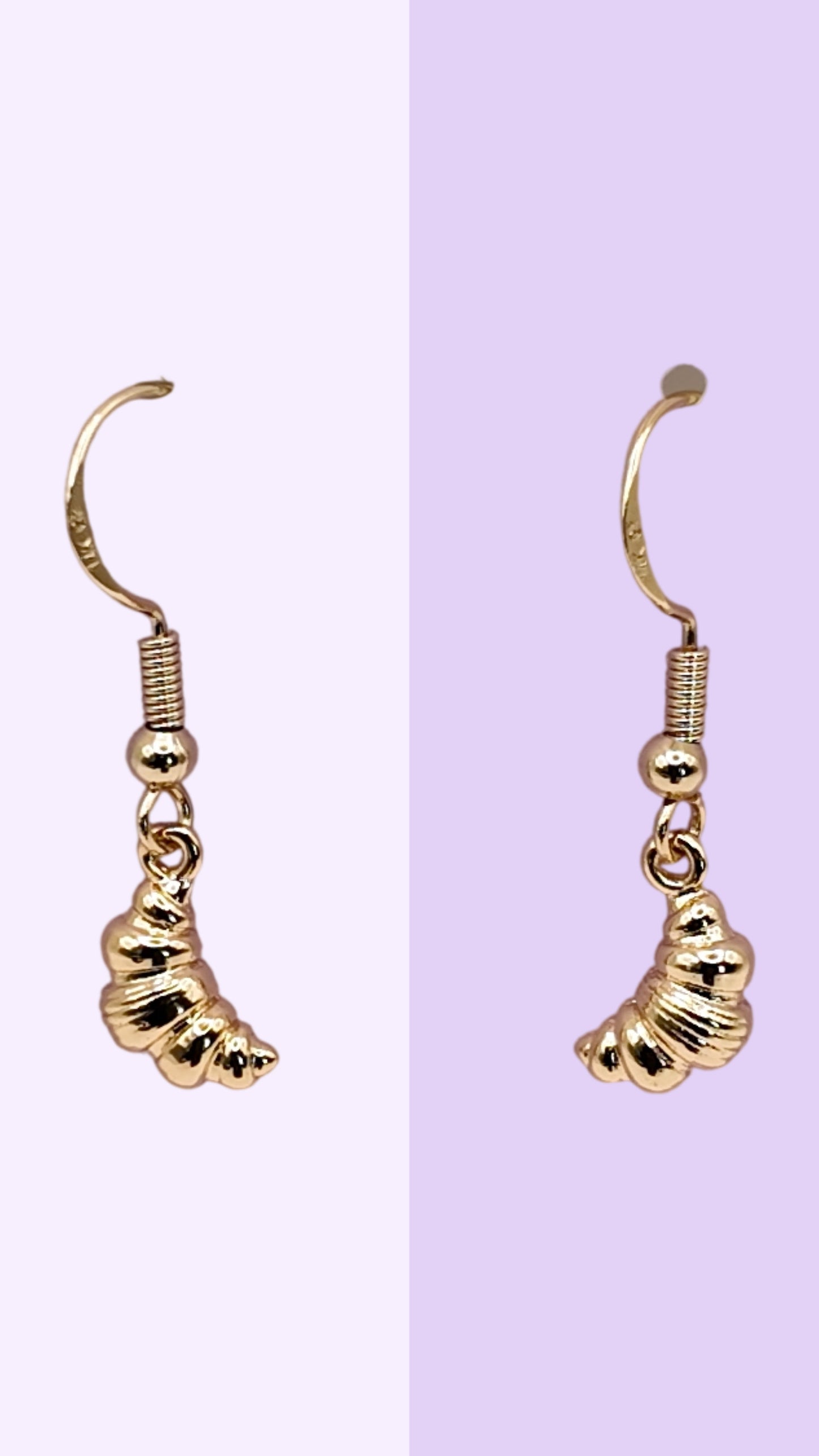 Croissant Charm Drop Earrings