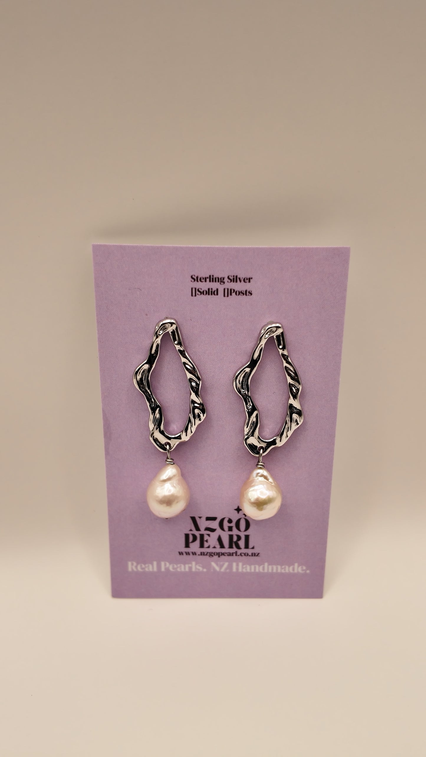 Organic Twist Hoop Earrings with Baroque Pearl Drop
