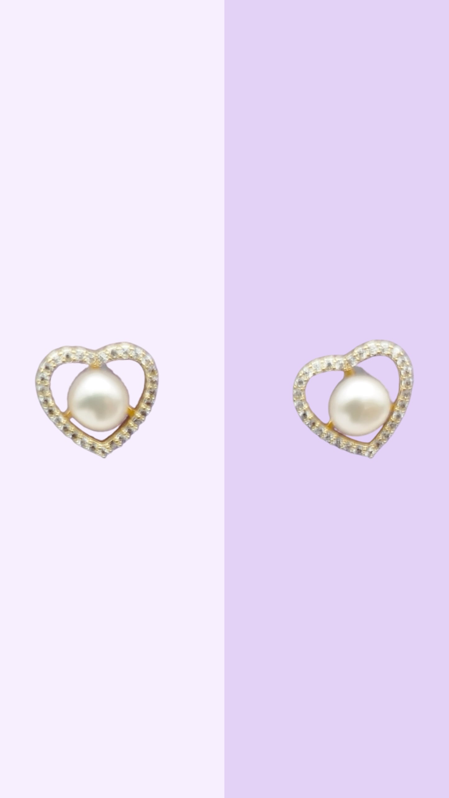 Heart Glow Pearl Studs