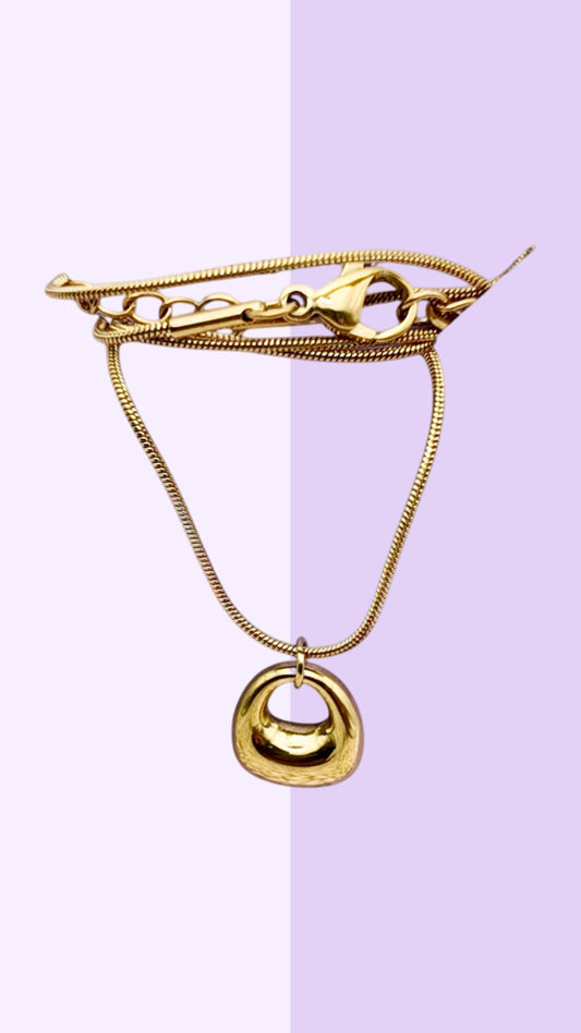 Minimalist Molten Loop Necklace