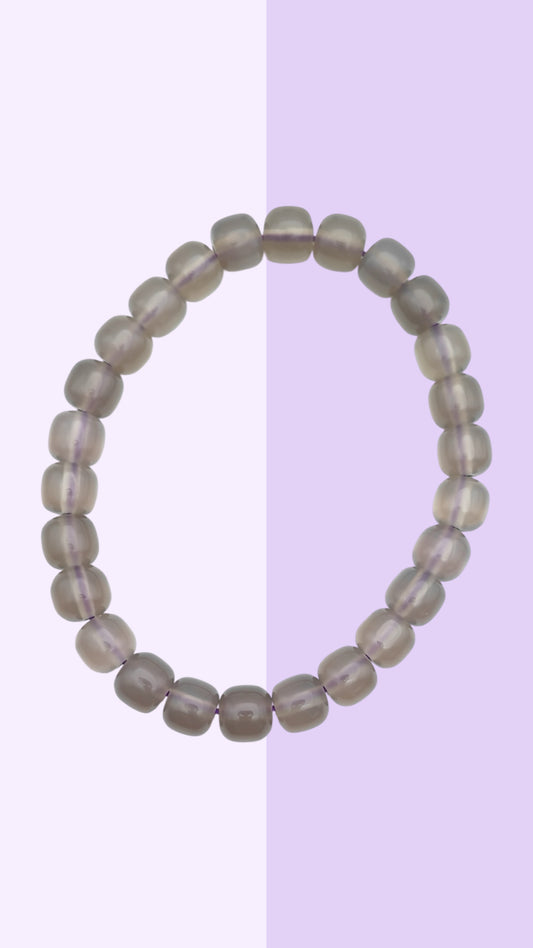 Smoky Brown Rounded-Cube Bead Bracelet