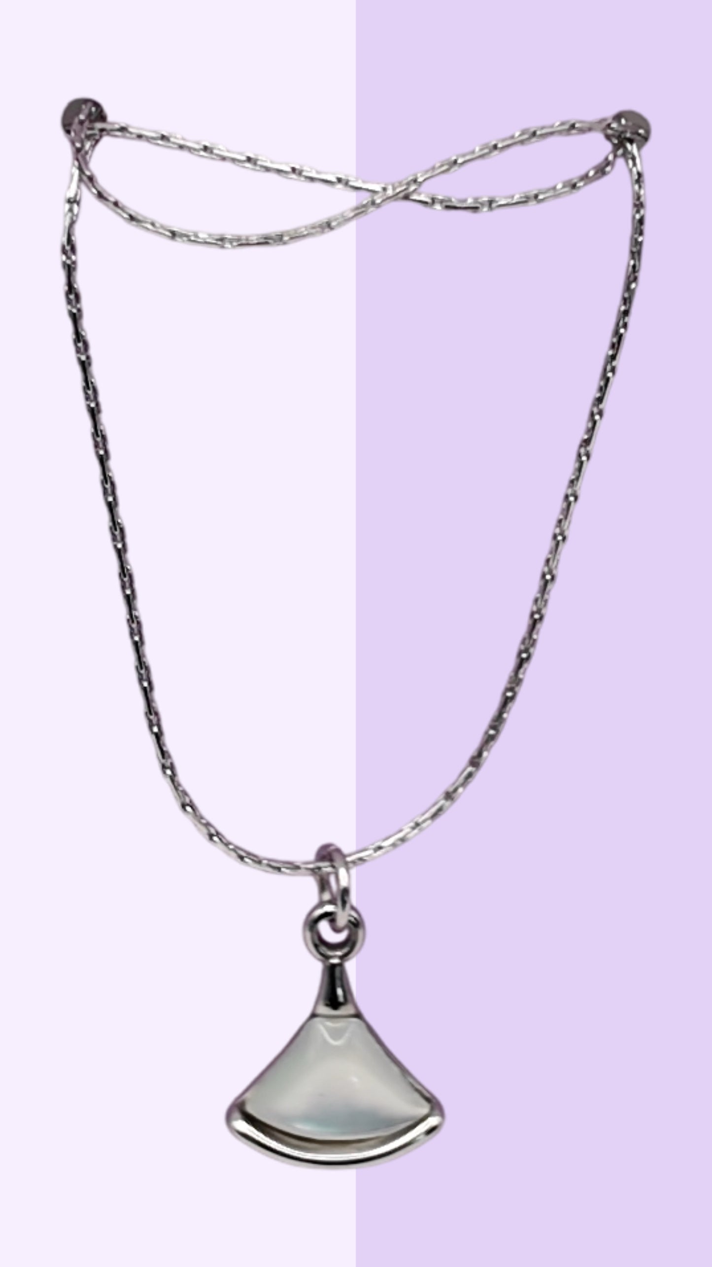 Mother of Pearl Fan Pendant Necklace