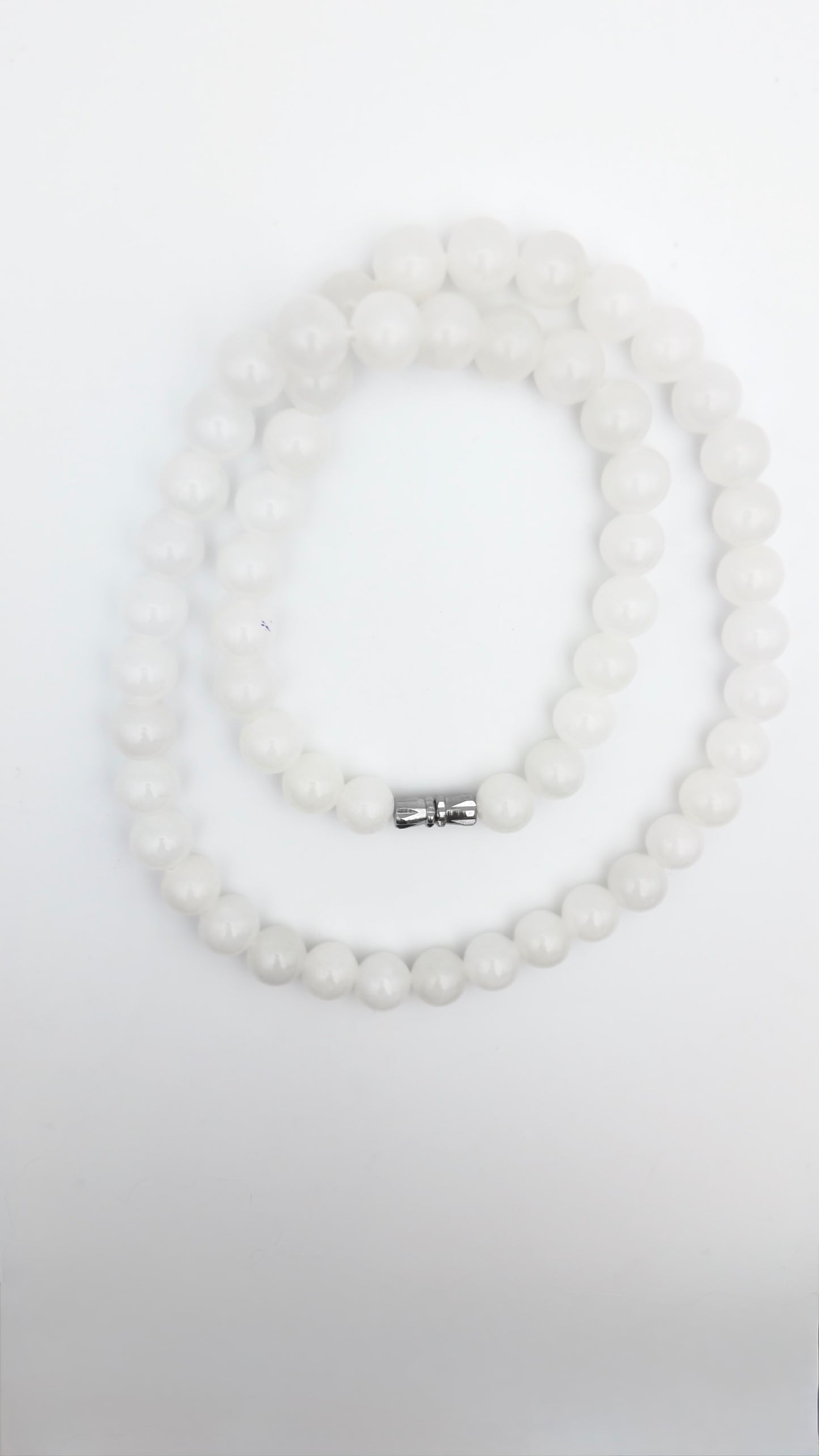 White Jade Beaded Necklace
