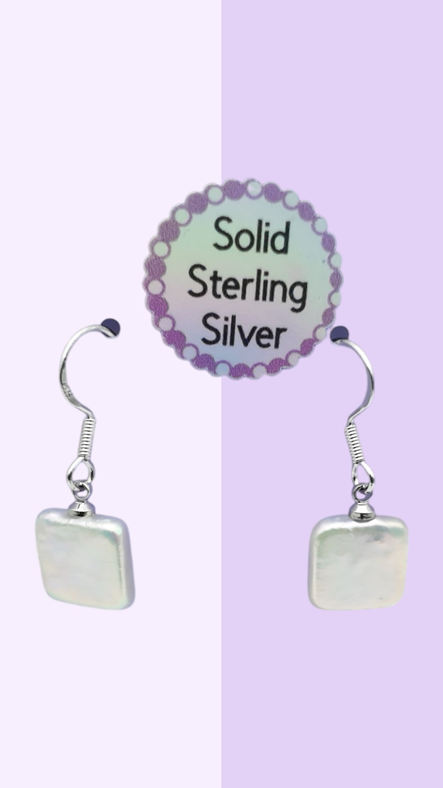 Square Freshwater Pearl Drop Earrings