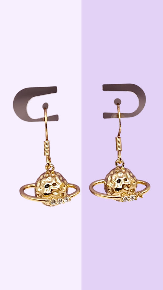 Saturn Planet Drop Earrings