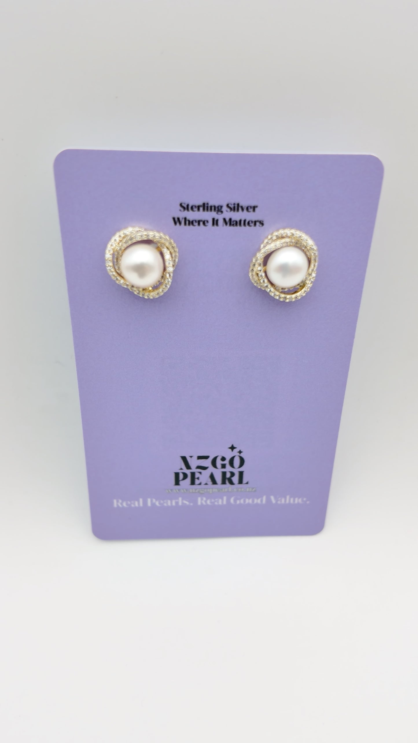 Twist Pearl Stud Earrings
