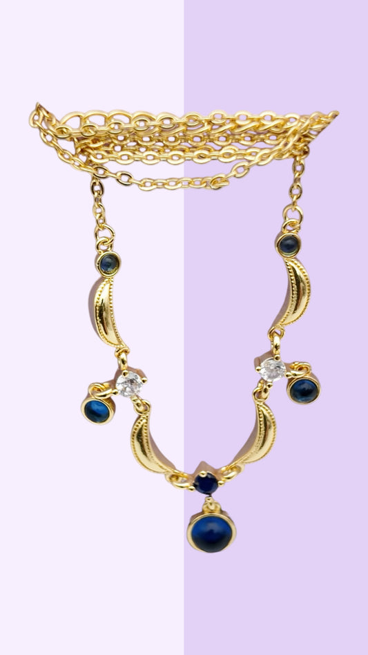 Midnight Blue Charm Chain Necklace