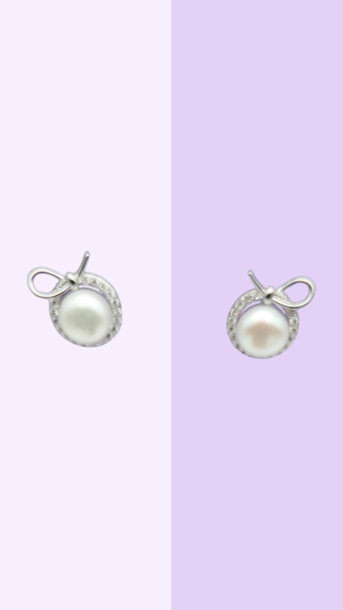 Pearl Ribbon Spark Studs — Silver