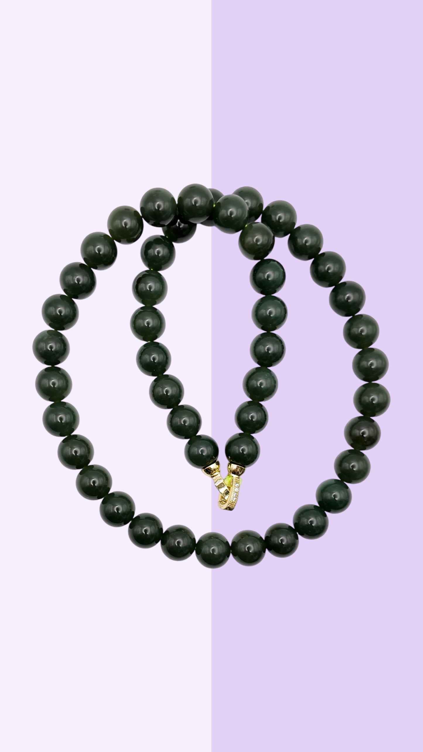 Dark Green Agate Beaded Necklace