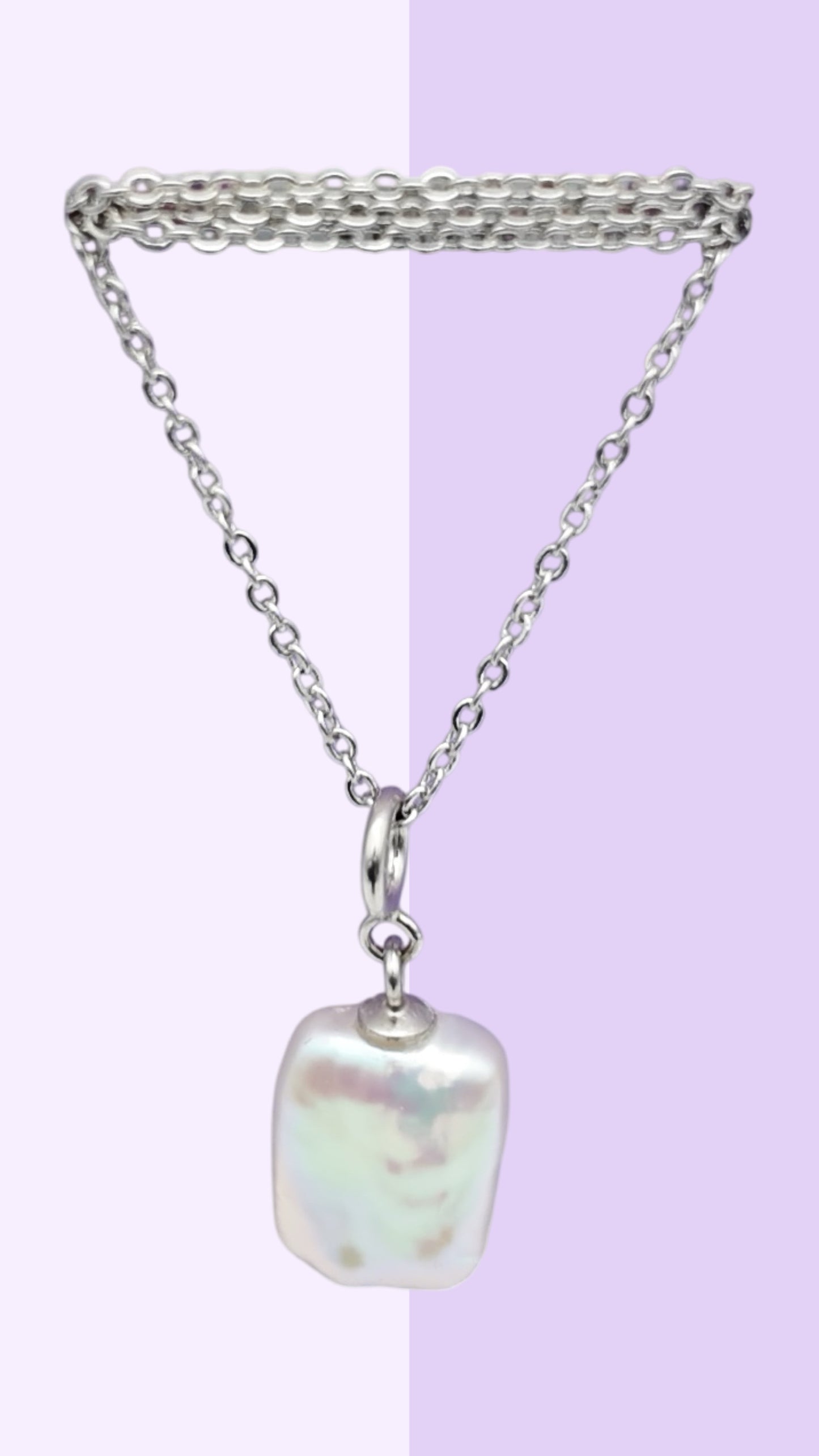 Rectangular Baroque Pearl Charm/Pendant