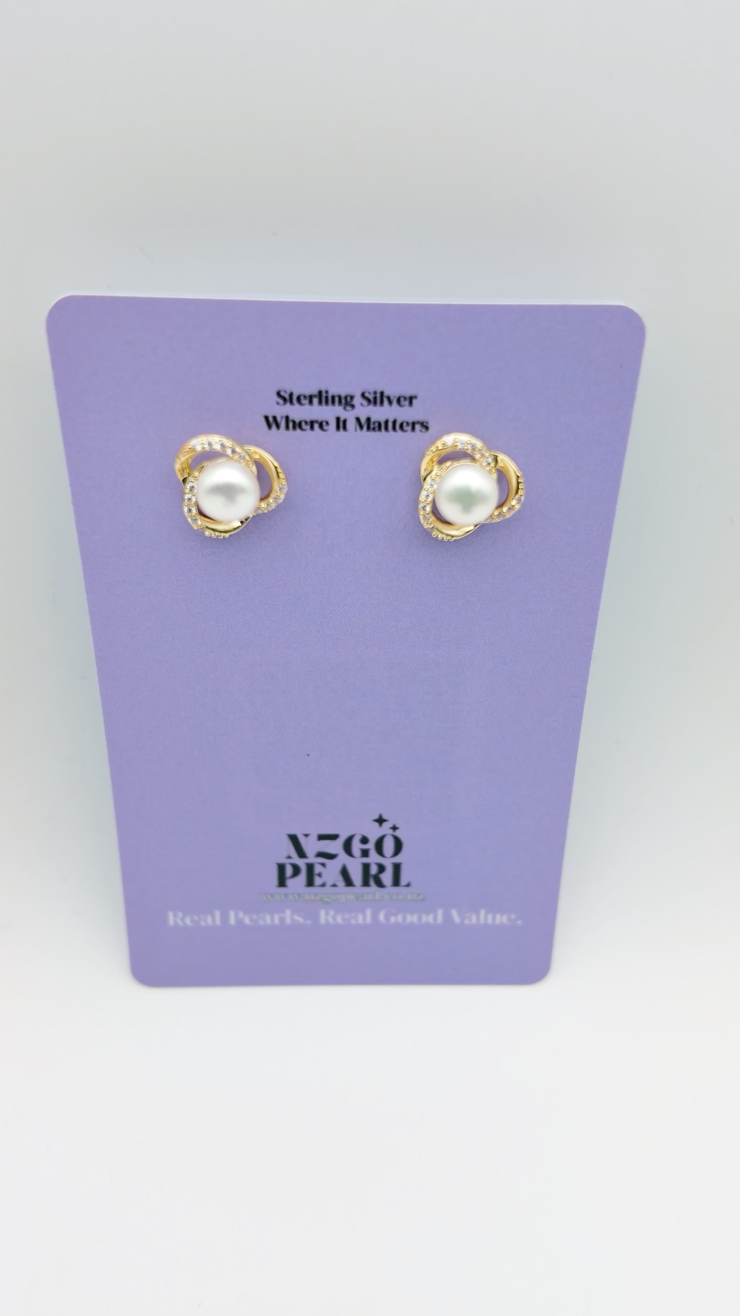 Twist Halo Pearl Studs